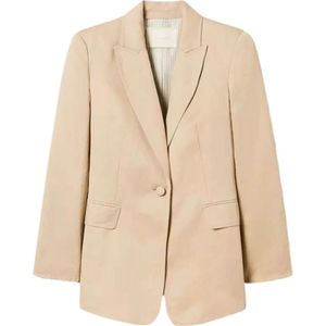 Twinset, Dames, Jassen, Beige, Maat: S Linnen,