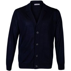 Paolo Pecora, Heren, Truien, Blauw, Maat: L Katoen,