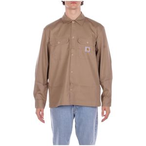 Carhartt Wip, Heren, Overhemden, Beige, Maat: S Katoen,