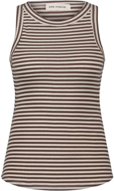 Sofie Schnoor - Tanktop - Gestreept Legergroen - Aansluitend Ontwerp