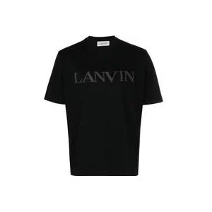 Lanvin Zwart Wit Curb Tee-Shirt , Black , Heren , Maat: S