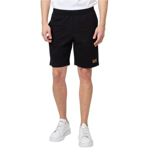 Emporio Armani EA7 - Korte Broeken - Zwart - Katoen