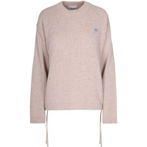 Ganni, Dames, Truien, Beige, Maat: S/M Wol,