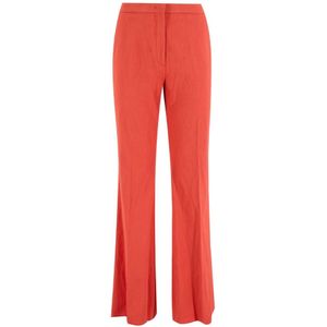 Etro - High-Waisted Wide-Leg Broeken - Rood - Dames - Katoen