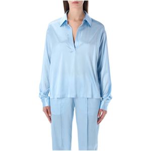 Tom Ford, Dames, Blouses & Shirts, Blauw, Maat: XS Zijde,