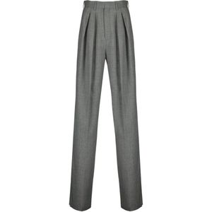 Saint Laurent, Dames, Broeken, Grijs, Maat: S Wol,