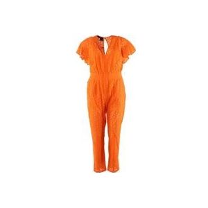 Pinko Oranje Katoenen Jumpsuit , Orange , Dames , Maat: S