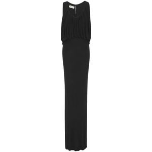 Saint Laurent, Dames, Jurken, Zwart, Maat: M Jersey,