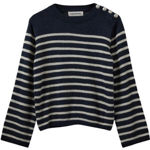 Sofie Schnoor - Tildasw - Sweater - Zwart - Ronde Hals - Gestreept Patroon
