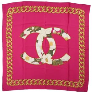 Chanel Vintage, Dames, Pre-owned, Roze, Maat: ONE Size Zijde,