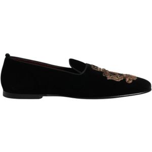 Dolce & Gabbana, Heren, Schoenen, Zwart, Maat: 48 EU Velours,