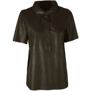 Notyz, Dames, Blouses & Shirts, Bruin, Maat: 2XL Leer,