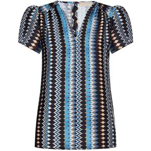 Rinascimento - Blouse - Veelkleurig - Dames - Korte Mouwen