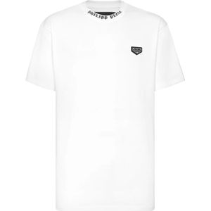 Philipp Plein, Heren, Tops, Wit, Maat: 2XL Katoen,