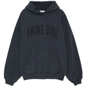 Anine Bing, Dames, Sweatshirts & Hoodies, Zwart, Maat: XL Katoen,