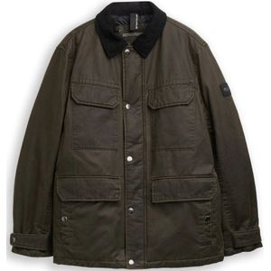 Tom Tailor - Outdoorjack - Donkerbruin melange - Met Verstelbare Taille - 4 Opgestikte Zakken