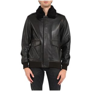 Schott Nyc, Heren, Jassen, Bruin, Maat: M Leer,