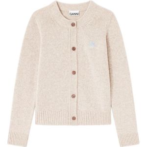 Ganni, Dames, Truien, Beige, Maat: M Wol,