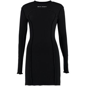 Palm Angels, Dames, Jurken, Zwart, Maat: M Jersey,