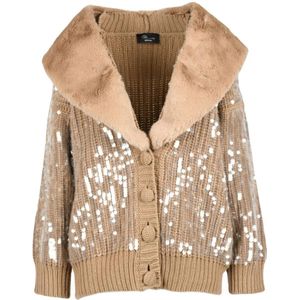 Blumarine, Dames, Truien, Bruin, Maat: XS Wol,