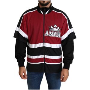 Dolce & Gabbana, Heren, Sweatshirts & Hoodies, Rood, Maat: M Nylon,