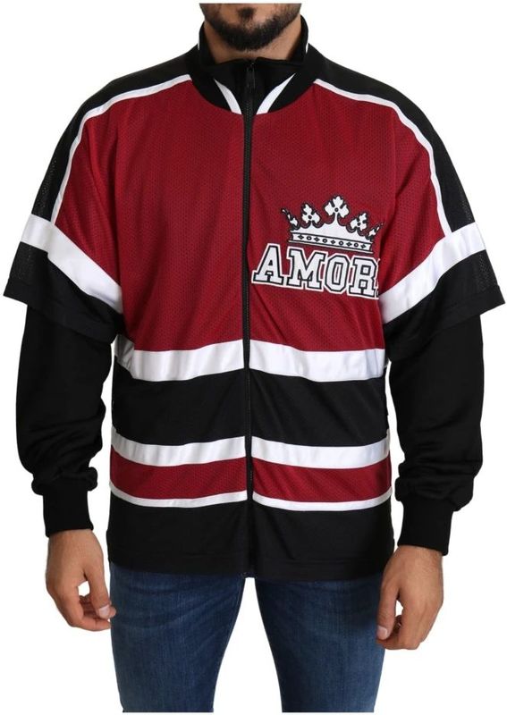 Dolce & Gabbana, Heren, Sweatshirts & Hoodies, Rood, Maat: M Nylon,