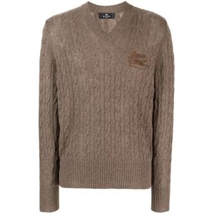 Etro, Heren, Truien, Bruin, Maat: L Kasjmier,