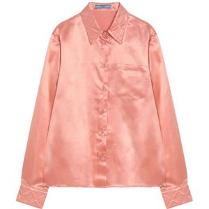 Prada, Dames, Blouses & Shirts, Rood, Maat: M