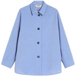 Max Mara, Dames, Blouses & Shirts, Blauw, Maat: L Katoen,