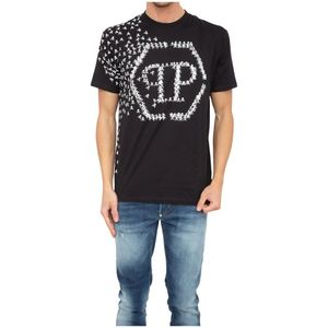 Philipp Plein, Heren, Tops, Zwart, Maat: XL Katoen,