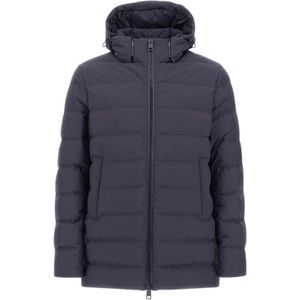 Herno, Heren, Jassen, Blauw, Maat: 2XL Nylon,
