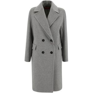 Max Mara Studio, Dames, Mantels, Grijs, Maat: S Wol,