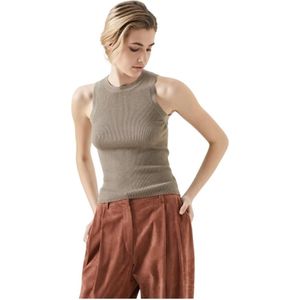 Brunello Cucinelli, Dames, Tops, Bruin, Maat: 2XS