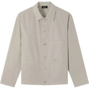 A.p.c., Heren, Overhemden, Beige, Maat: S