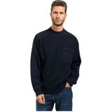 Boss Orange - Andern - Gebreide Trui - Donkerblauw - Ronde Hals - Relaxed Fit