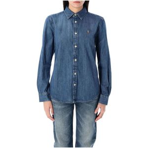 Polo Ralph Lauren, Dames, Blouses & Shirts, Blauw, Maat: S Denim,