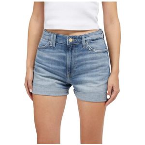 Guess, Dames, Korte broeken, Blauw, Maat: W27 Katoen,