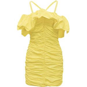 Msgm, Dames, Jurken, Geel, Maat: XS Zijde,