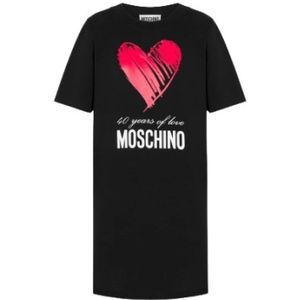 Moschino, Dames, Jurken, Zwart, Maat: M Katoen,