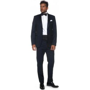 Emporio Armani, Heren, Pakken, Blauw, Maat: XL Satijn,