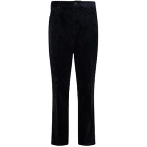 Emporio Armani, Heren, Broeken, Blauw, Maat: W38 Velours,