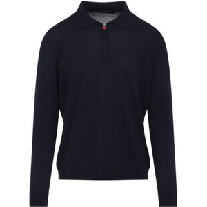 Kiton, Heren, Tops, Blauw, Maat: M