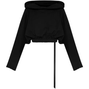 Rick Owens, Dames, Sweatshirts & Hoodies, Zwart, Maat: ONE Size Katoen,