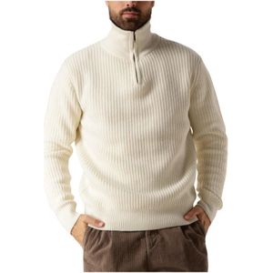 Selected Homme - Slhland LS Knit Half Zip - Gebreide Trui - Beige - Wol