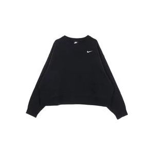 Nike Zwart/Wit Sports Crew Sweatshirt , Black , Dames , Maat: M