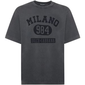 Dolce & Gabbana, Heren, Tops, Zwart, Maat: S Katoen,