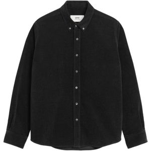 Ami Paris, Heren, Overhemden, Grijs, Maat: 2XL Corduroy,