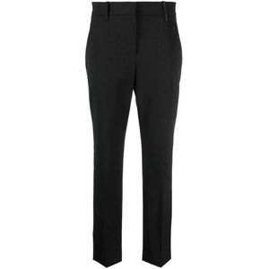 Brunello Cucinelli, Dames, Broeken, Grijs, Maat: XS Wol,