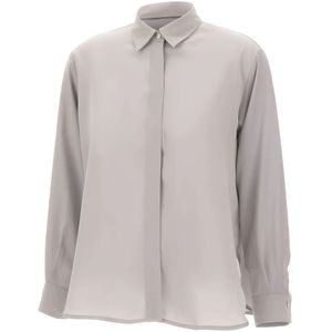Marella, Dames, Blouses & Shirts, Grijs, Maat: 2XL Zijde,