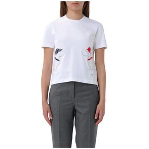 Thom Browne, Dames, Tops, Wit, Maat: 3XS Katoen,